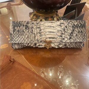 Elegant genuine Snakeskin long Clutch